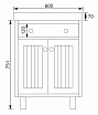 Тумба с раковиной Velvex Alba 60 см напольная, дуб сонома