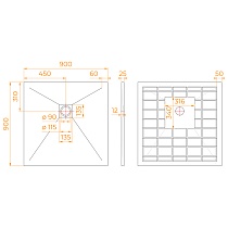 Поддон для душа RGW Stone Tray-W 90x90 камень, белый 14152099-01-11