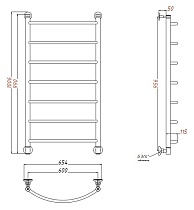 Полотенцесушитель водяной Aquanet Romeo 60x100 см золото