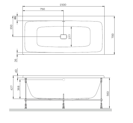 Акриловая ванна Am.Pm Func W84A-150-070W-A 150x70 см