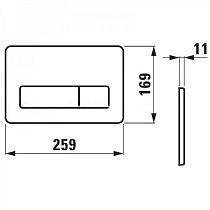 Кнопка смыва Laufen Lis AW2 8.9566.2.000.000.1 нержавеющая сталь