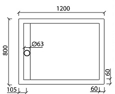 Поддон для душа Aquanet Stone Lite 120x80 прямоугольный (снято с производства)