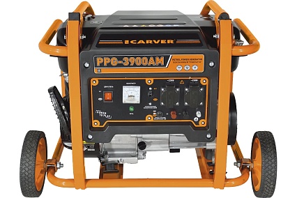 Генератор Carver PPG- 3900АM бензин LT-170F, 2,8/3,0 кВт, 220В, бак 15 л, колеса 01.020.00027