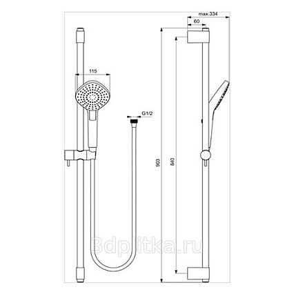 Душевой гарнитур Ideal Standard Idealrain Evo Diamond L3 B2238AA