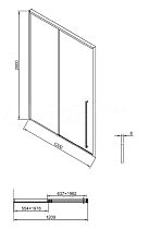 Душевая дверь Timo TDSS-120/17C-8L 120x200 прозрачное, матовое золото