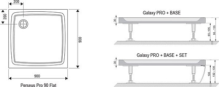 Поддон для душа Ravak Perseus Pro-90 Flat