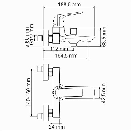 Смеситель для ванны WasserKRAFT Neime 1901