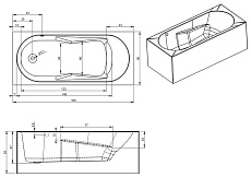 Акриловая ванна Riho Lazy Plug & Play 180x80 см R, с монолитной панелью