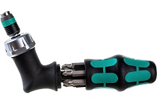 Реверсивная угловая отвертка WERA Kraftform Kompakt Pistol RA с набором бит 1/4 в ручке WE-051030
