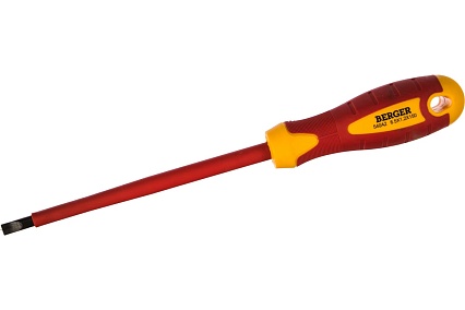 Диэлектрическая шлицевая отвертка SL6.5*150мм, до 1000V Berger BG BG1054