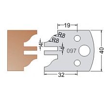 Нож для фрезы мультисистема твердый сплав HM мебель профиль и контрпрофиль Рим R8 40x20x4 мм Dimar 3309742