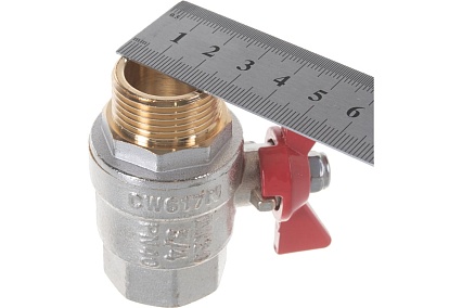 Кран шаровой Valtec Base рукоятка бабочка 3/4" внутренняя-наружная VT.218.N.05