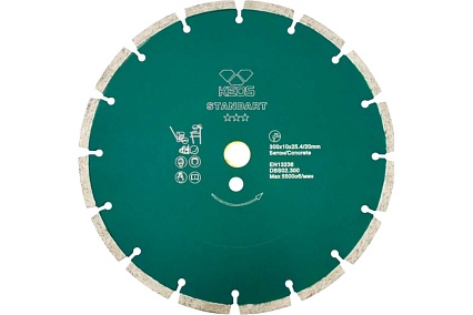 Диск алмазный Standart сегментный (300х25.4/20 мм) KEOS DBS02.300