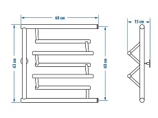 Полотенцесушитель водяной Energy Prima 60x60 см