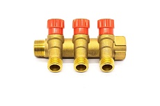 Коллектор с регулирующими вентилями Damento Clima под 45, 3/4&quot;x1/2&quot;, на 3 выхода 016247