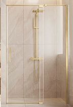 Душевая дверь Vincea Экстенза (Extenza) VDP-4EX1112CLG 110/120x195 брашированное золото, прозрачная