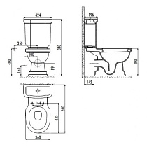 Чаша для унитаза Creavit Klasik KL310.30100 карамель