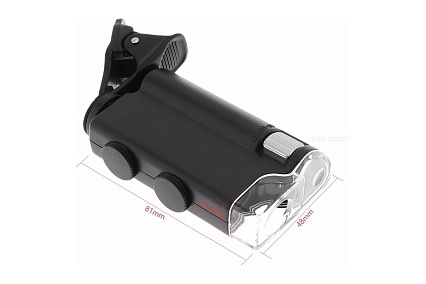 Микроскоп для телефонов Pro Legend 60-100х мини с подсветкой и ультрафиолетом PL4446