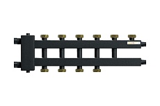 Коллектор Warme с гидрострелкой компакт на 6 контуров с накидными гайками WKD.R.85.K.F.3+2+1