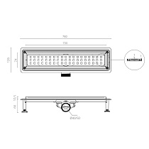 Душевой лоток Ctesi Way Square BK4024140 70 см хром