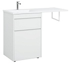 Тумба с раковиной Aquanet Токио 120 см напольная, 1 ящик с б/к, белый глянец