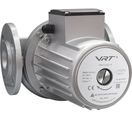 Насос циркуляционный VRT VR.F.3.40-17 с фланцевым соединием, 380 В, 0.75 кВт, 17 м, 18.6 куб/ч, с фланцами 552704
