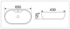 Раковина CeramaLux N 9438 65 см