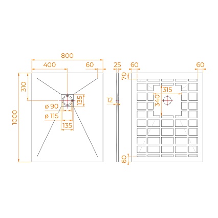 Поддон для душа RGW Stone Tray-G 100x80 камень, графит 14152810-02-11