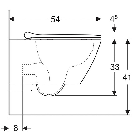 Подвесной унитаз Geberit Smyle Square 500.685.01.1 безободковый, с микролифтом