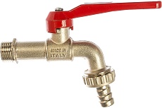 Шаровой угловой сливной кран ELSEN 1/2 Н ручка-рычаг со штуцером EV94.1212