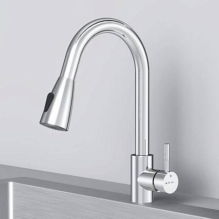Смеситель для кухни Am.Pm X-Joy S F85B07500 выдвижной излив, хром