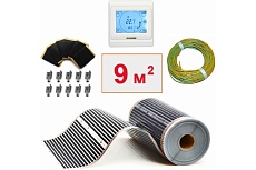 Плёночный электрический тёплый пол ТеплоСофт 9м.кв. с сенсорным терморегулятором плёнка 9м.кв./сенс