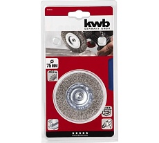 Щетка плоская для дрели 75 мм, нерж. сталь мягкая KWB 609810