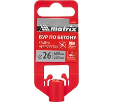Бур по бетону 26x600 мм, SDS PLUS c крестовой пластиной Matrix 70929