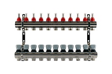 Коллекторная группа PROFACTOR латунь, с расходомерами 1х11 вых 3/4 ЕК PF MB 800.11