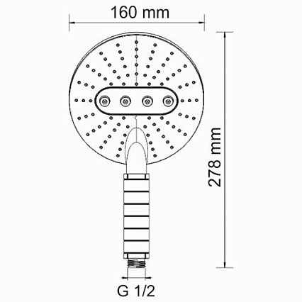 Душевая лейка WasserKRAFT A059 хром, белый