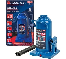 Гидравлический бутылочный домкрат Forsage 20т, с предохранительным клапаном, мин. высота: 245 мм, ход штока: 165 мм, ход винта: 60 мм F-T92007(DS)(57367)