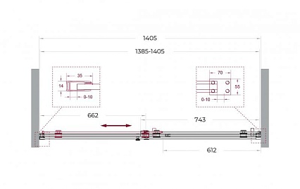 Душевая дверь BelBagno SOFT_CLOSE-2-BF-1-140-C-GM 140x200 прозрачная, оружейная сталь
