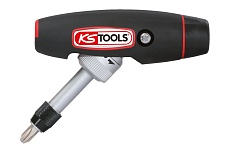 Отвертка для бит KS Tools с ручкой-трансформером, 1/4&quot;, в комплекте с 5 битами 911.2475