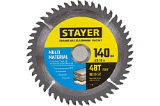 Пильный диск по алюминию Stayer Multi Material супер чистый рез, 140x20/16 мм, 48Т 3685-140-20-48