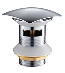 Донный клапан Aquatek AQ6004CR с переливом, Click-clack, хром