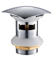 Донный клапан Aquatek AQ6004CR с переливом, Click-clack, хром