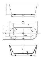 Акриловая ванна Vincea VBT-421 170x80 белый матовый