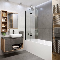 Шторка для ванны Grossman GR-106110BLACK 110x150 прозрачное, черный
