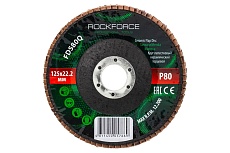 Круг лепестковый керамический торцевой 125x22.2 мм, P80 Rockforce RF-FD580Q(52006)