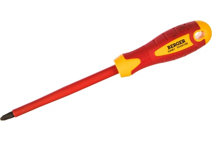 Диэлектрическая крестовая отвертка PH3*150мм, до 1000V Berger BG BG1058