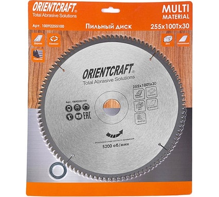 Диск пильный по мультиматериалам Orientcraft 255х30/20мм, 100Z 10092255100