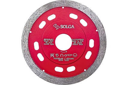 Диск алмазный сплошной по керамограниту, керамике HARD TILES 125х1.1х22.23 мм Solga Diamant 1571G6125