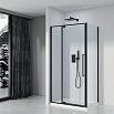 Душевой уголок Black&White Stellar Wind S818 BC 100x80 прозрачное стекло, черный профиль