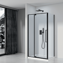 Душевой уголок Black&White Stellar Wind S818 BC 100x80 прозрачное стекло, черный профиль
